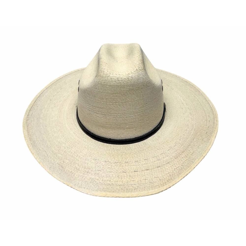 Atwood 7X Marfa Low Crown Long Oval Natural Straw Cowboy Hat Size 7 1/2 - Picture 7 of 13
